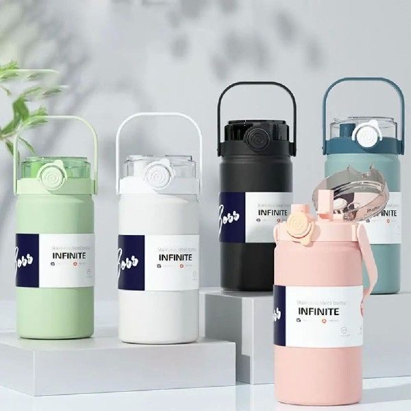 Gym Drinkware 1L/1.2L Thermos Cup Large Capacity Stainless