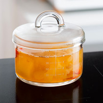 Glass stew pot household high temperature resistant birds nest stew pot water-proof stew pot with lid and scale baby steamed egg bowl 482