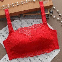Sexy gathering thick bandeau underwear womens breasts small red Honmei year wedding bra anti-light bra comfortable