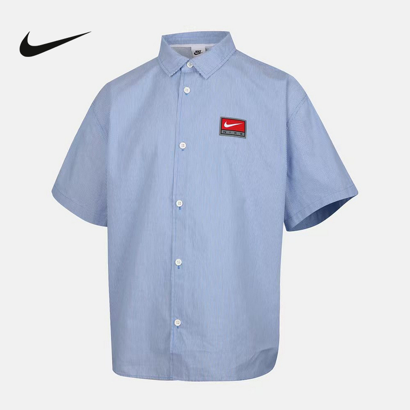 Nike Nike Summer Thin Men's Shirt with Embroidered Small Logo Sports Casual Stripesd T-Shirt Short-Sleeved If0927-427 Nike Nike Summer Thin Men's Shirt with Embroidered Small Logo Sports Casual Stripesd T-Shirt Short-Sleeved If0927-427