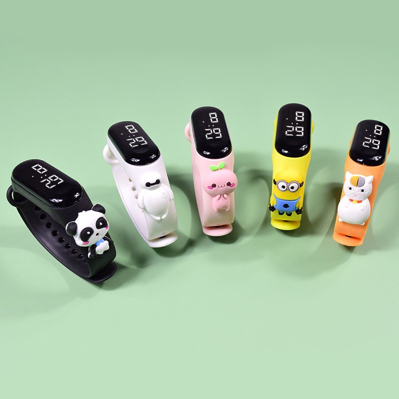 Children's electronic watch waterproof only to watch time boys girls' primary and secondary school students cute through LED smart bracelet-Taobao