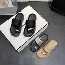 Thick-soled irregular fashion slippers for women 2024 summer new versatile soft-soled Internet celebrity beach one-line sandals for women