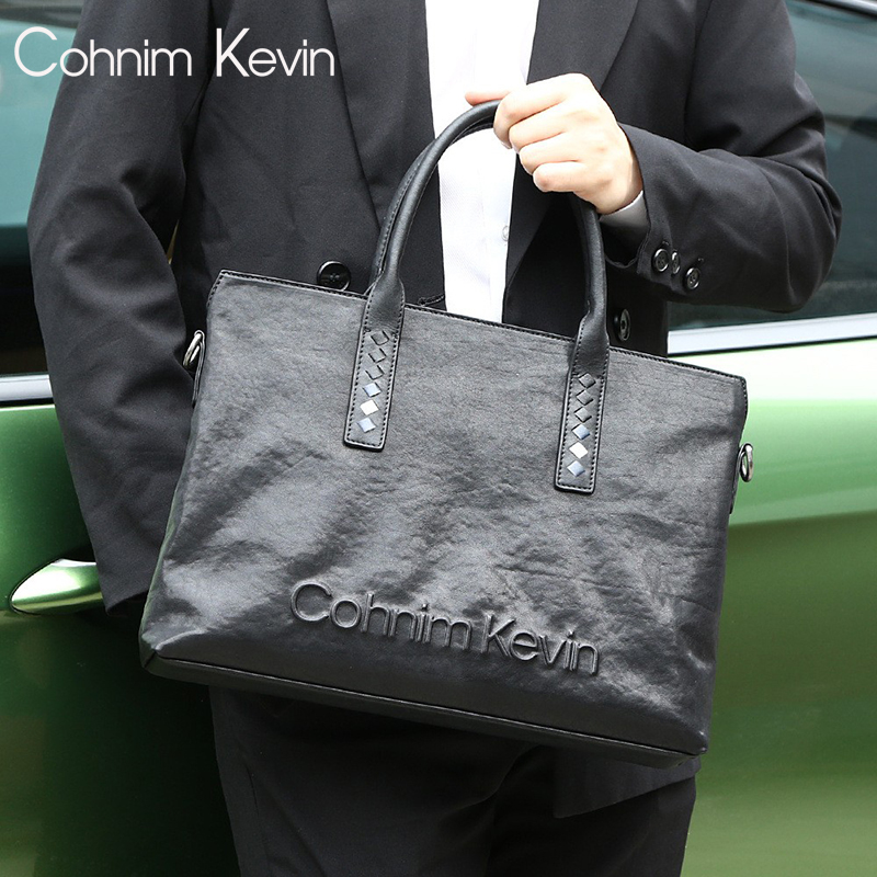 Cohnim Kevin briefcase Jane about single shoulder inclined satchel for men Business handbag Large capacity computer bag