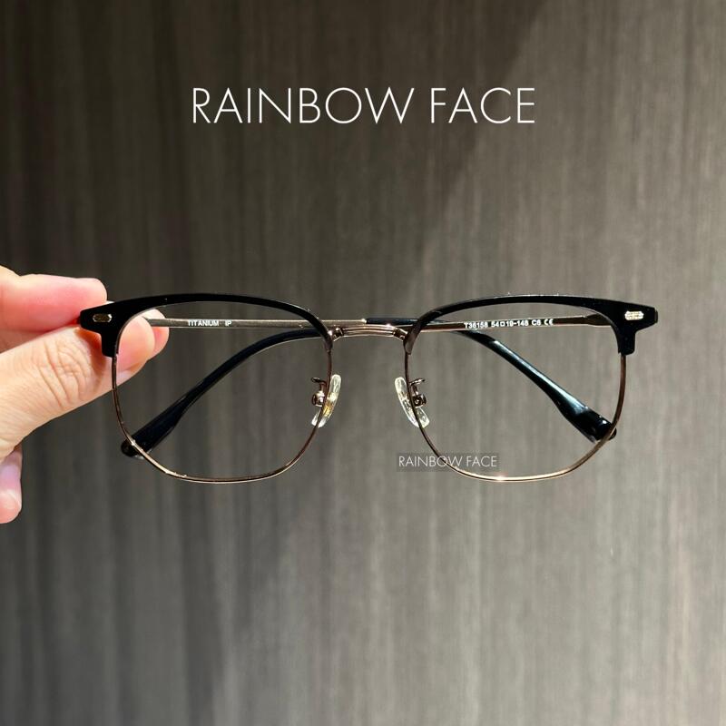 148mm Ultra-Light Titanium Nylon Half-Rim Glasses Frame, Elegant Style for Men, Anti-Blue Light, Can Be Fitted with Prescription Lenses for Nearsightedness 148mm Ultra-Light Titanium Nylon Half-Rim Glasses Frame, Elegant Style for Men, Anti-Blue Light, Can Be Fitted with Prescription Lenses for Nearsightedness