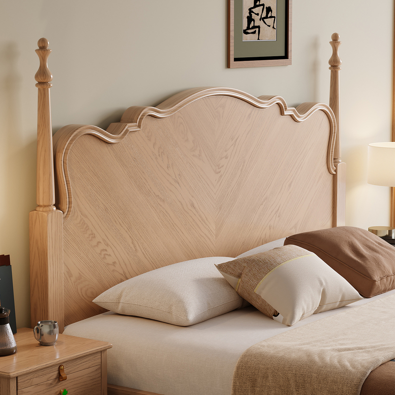 French-Style Solid Wood Bed 2026 New Model for Home Use in Small Apartments 1.5m Single Bed Master Bedroom Large Bed 1.8m Double Bed