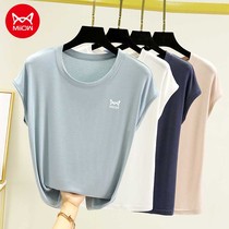 Cat person Modale harness vest woman inside lap top-shirt big code spring summer sleeveless T-shirt with bottom blouses