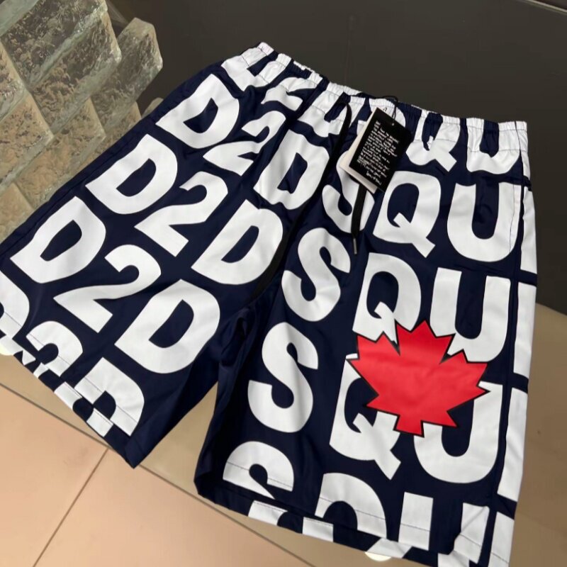 Guangzhou High-End Version [Full Tags + Original Bag] D2 Shorts with Printed Letters, Light Luxury Shorts
