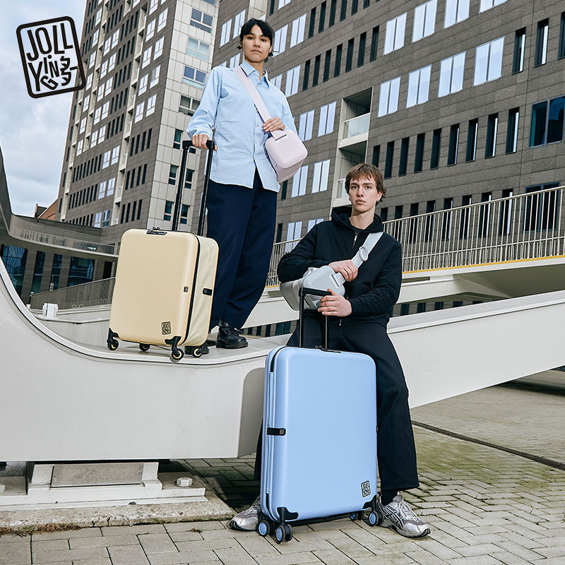 [Ultra-Thin and Ultra-Light] Jollying Foldable Suitcase with Combination Lock, Trolley Travel Carry-On Luggage 20inch Expandable