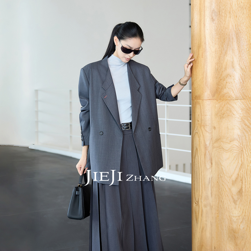 Zhang Qi Jieji Zhang【Yuheng】Autumn Old Money Style Wool Coat Casual Design Lapel Blazer