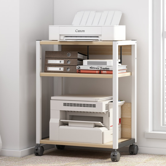 打印机置物架落地多层收纳办公室可移动主机架分层架办公桌面整理