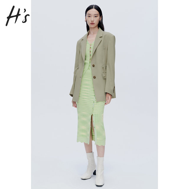 [Autumn New Collection] Hs Outlet Women's Colorful Sheer Slit Midi Skirt Slim Fit Bodycon Skirt