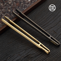 Pure copper tea clip tea cup clip thickened non-slip kung fu tea set tea tray tea ceremony accessories tea leaf clip tea tweezers