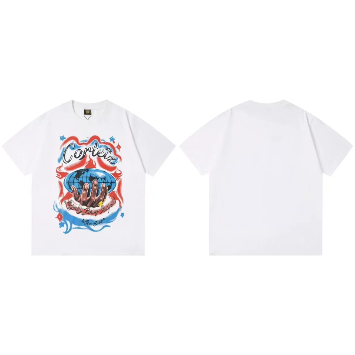 Футболка с принтом Corteiz Letter Graphic Print Tee 26ss Alcatraz с буквой графический принт короткий рукав