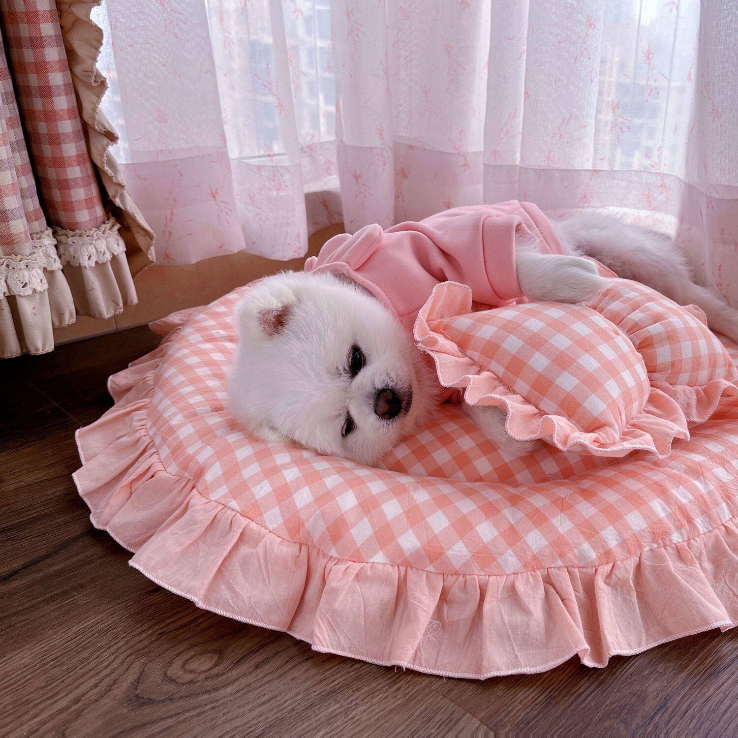 Internet celebrity Teddy small dog summer dog kennel princess wind cute puppy dog ​​kennel ins wind four seasons universal removable washable