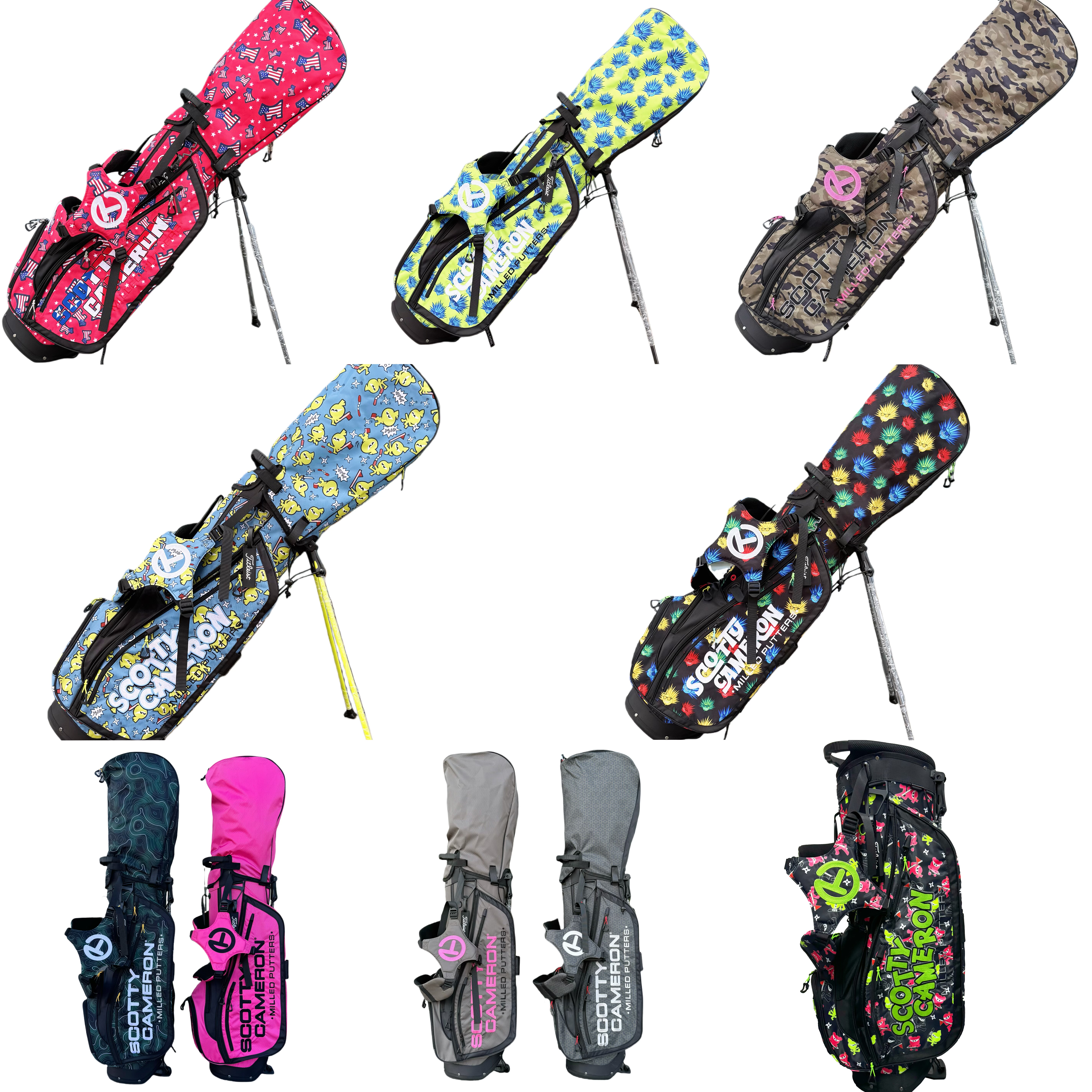 2026年新型キャメロンスタンドゴルフバッグ、ユニセックス、軽量、ショルダーバッグ、標準ボール対応、防水仕様