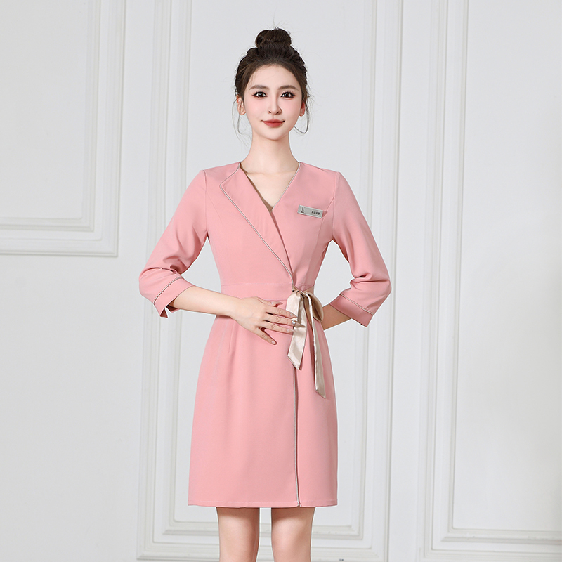 New High-End Beauty Salon Work Clothes for Female Beauticians, Foot Bath Professional Technicians, Spa Fashionable Medical Beauty Front Desk Uniforms
