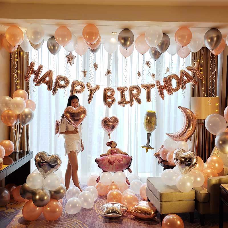 Adult Balloon Party Birthday Decoration Scene Layout Goddess Romantic Surprise Supplies Package Happy Birthday Girl
