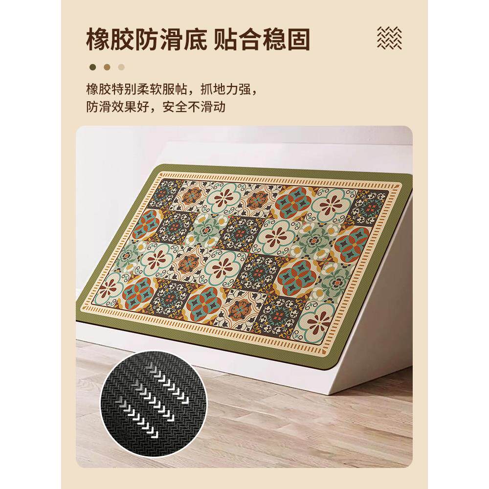 Special kitchen floor mats, non-slip, oil-proof, wipeable and wash-free carpet mats, 2025 new waterproof, dirt-resistant, water-absorbent foot mats