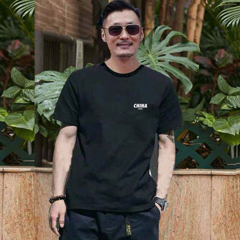 Brand cotton short-sleeved t-shirt men 2022 summer thin section self-cultivation trend men's t-shirt round neck half-sleeve tops