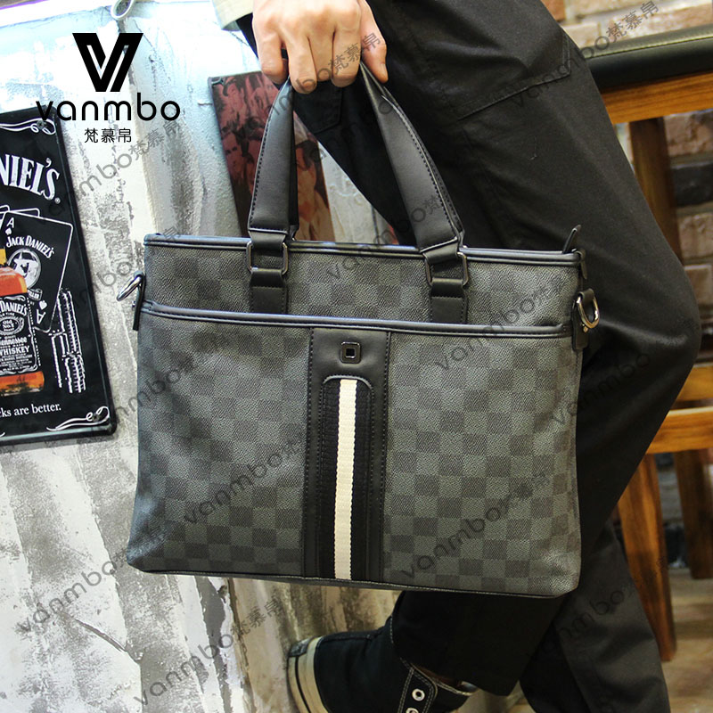 2022 new men's single shoulder bag male trend ins large capacity Business briefcase inclined satchel bag computer bag