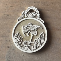 Ancient Coin Qilin Sends a Child Dragon Head Hanging Height 63mm Diameter 48mm Thickness 3.7mm Brass