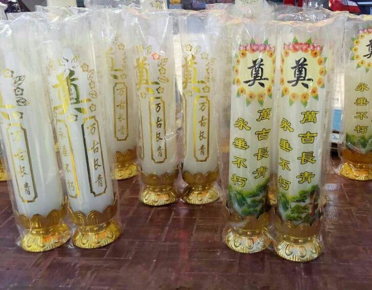 Baishi Diianzi (candle pair) red and white candles Buddha wax arrangement of mourning hall sacrifices from the whole batch