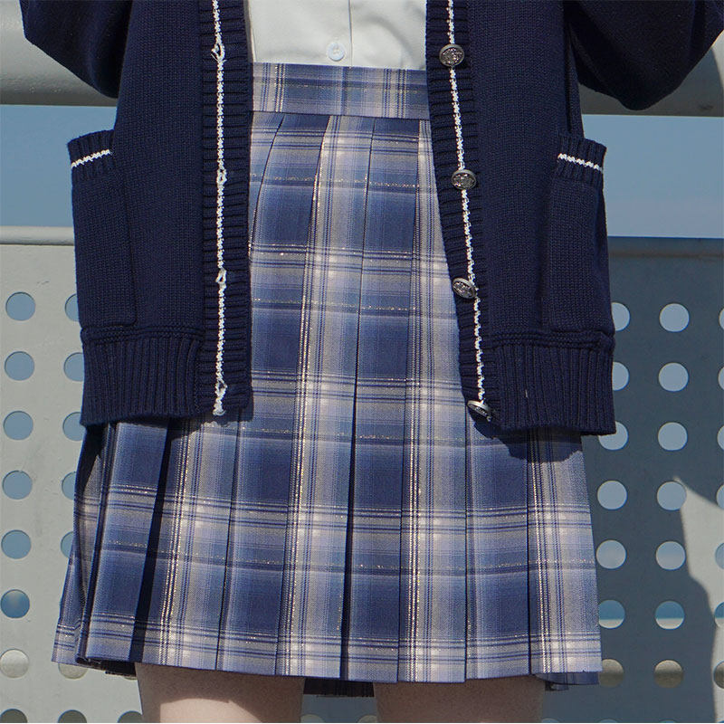(Cloud Foggy Stars) Feet-Feet Original JK Uniform Day Ensemble Orthodox Plaid Plexeit Skirt Short Skirt