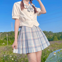 (Ice Cream Wrestling) foot room JK original plaid plexeme skirt half body dress short skirt