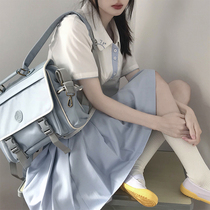 Send bevelled (small scale) foot room JK original uniform 100 lap day department pure color water color plexeroy skirt half body dress