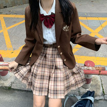 (Late Autumn Coke sugar) Feet-Feet Original JK Uniform Day Ensemble Orthodox Plaid Plexu Skirt Short Skirt