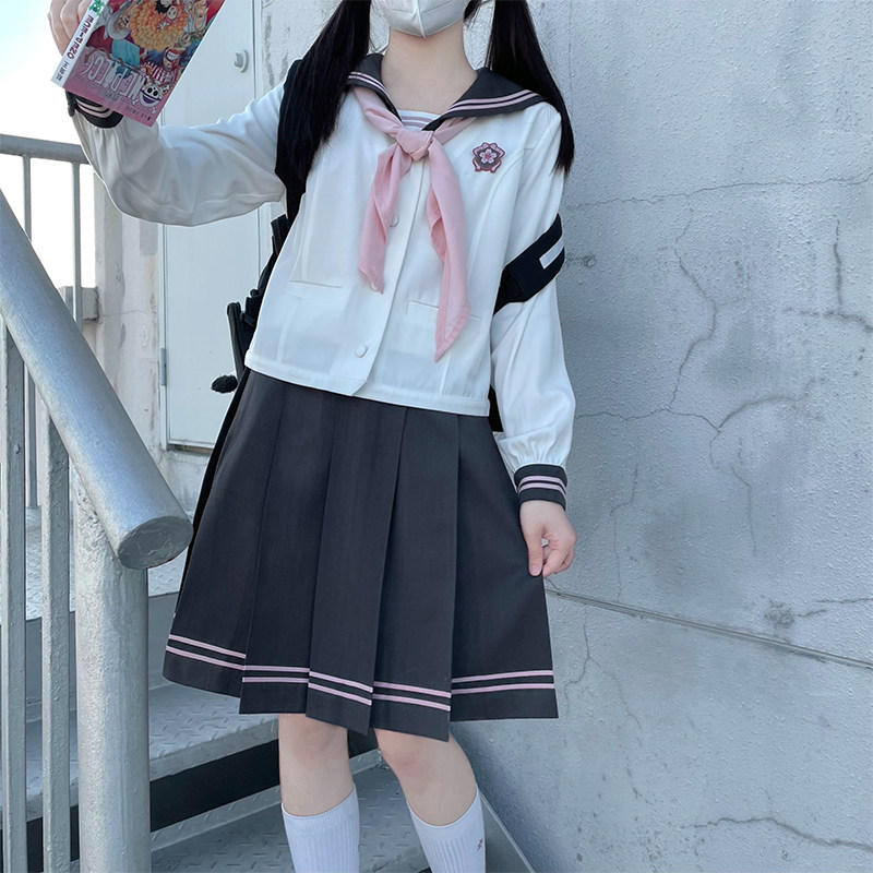 Send badges heel to triangular towels (grey cherry in grey cherry) Feet-Feet Original JK Uniform Long Sleeve Sailor