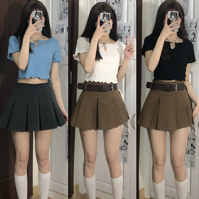 (Xiao Shulei) 19 9 feet original pure desire sexy knitted summer short-sleeved T-shirt