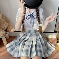 (Fog Boundless Sea) Feet-feet JK Original Skirt Plexignea Skirt Half Body Dress Short Skirt