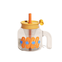 Chakolab glass straw cup high temperature resistant pot belly water cup popsicle cup funnel cup tea water separation 255