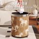 Cartoon leather trash can for home living room, light luxury, high-end sanitary bucket, kitchen, good-looking, cute, large-capacity paper basket