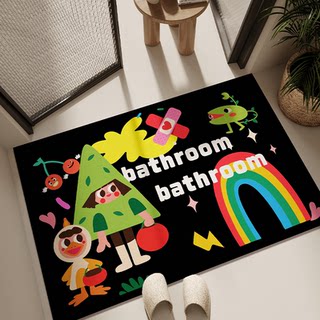 Diatom Mud Water-Absorbing Quick-Drying Bathroom Floor Mat, Non-Slip Foot Mat for Bathroom Entrance, Toilet Door Mat, Bathroom Carpet Mat