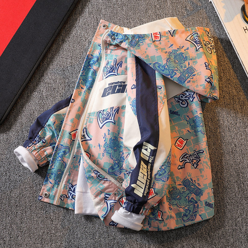 Boys Fall Costume 2023 New Children's Ocean Boy Boy Spring and Autumn Handsome Link Coat Dresser