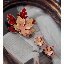 Maple leaf brooch mens trendy new style trendy personality high-end womens pin retro temperament versatile badge accessory