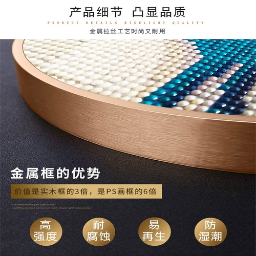 Круглая металлическая стеклянная современная фоторамка, коллекция 2023, алюминиевый сплав