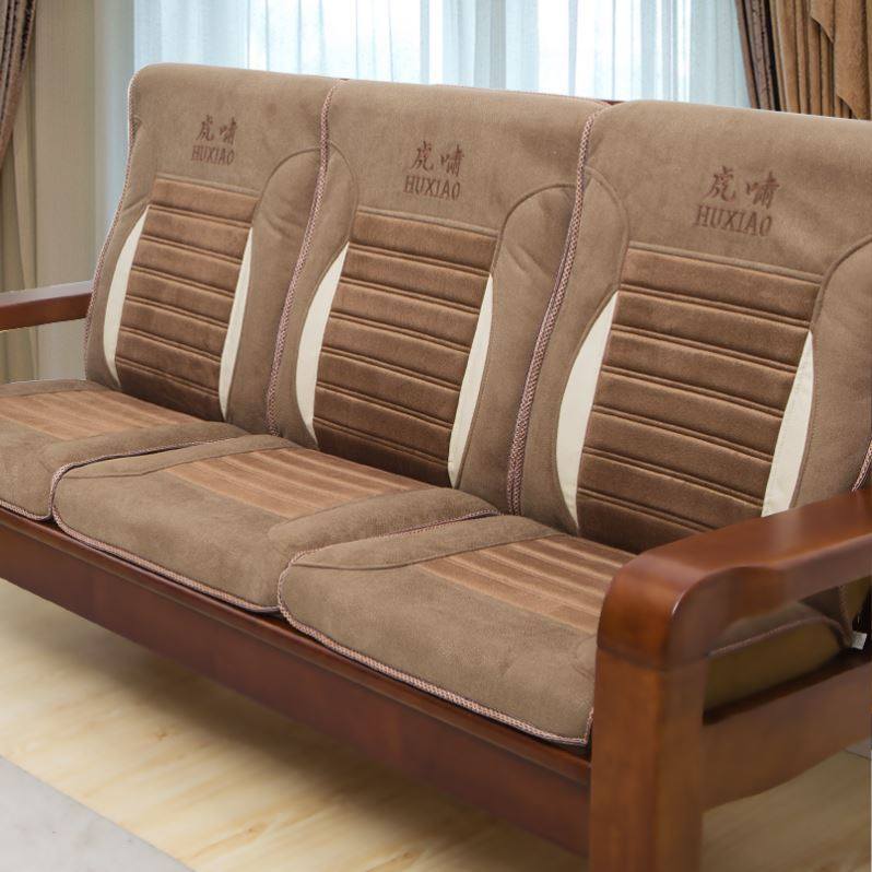 Wooden sofa cushion and cushion integrated solid wood old-fashioned cool chair with backrest four seasons universal simple modern style