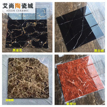 Fully polished glazed black and white root violet red 600×600 living room KTV hall anti-slip floor tiles 600×1200 kenaf stone