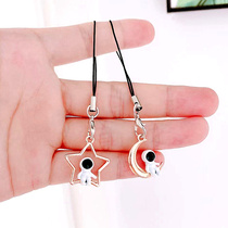 Mini Sitting Stars Moon Astronaut Cell Phone Pendant Cute Cartoon Astronaut Cell Phone Chain U Disc Hang Pendant Pendant