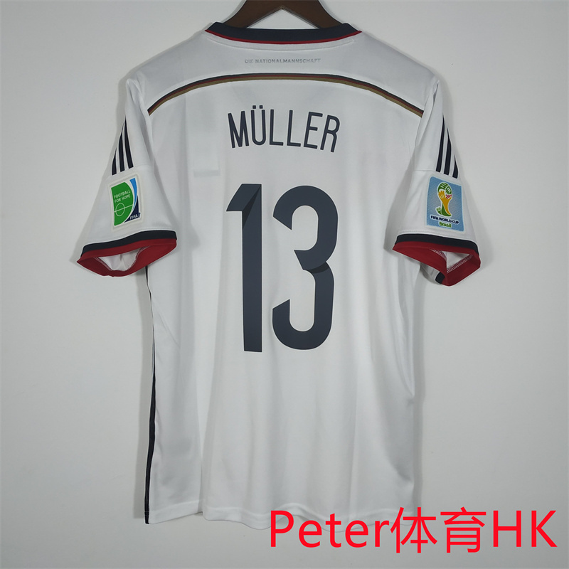 2014 World Cup Germany Home Muller No. 13 Klose Ramshausen Schweinsteiger No. 7 Retro Jersey