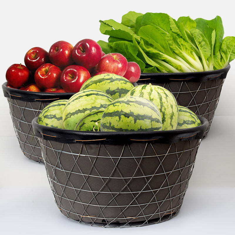 Lift with watermelon basket large wire basket steel wire thick melon fruit storage fruit basket stacked package packaging direct sales