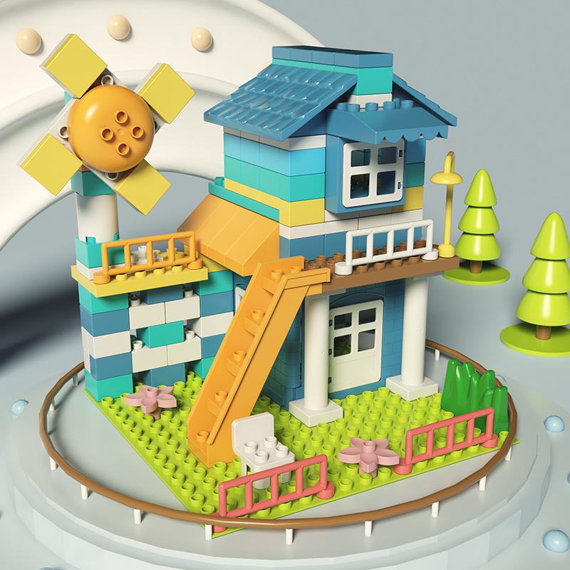 Toy Building Blocks Grain Big Puzzle Assembly Children 3 6 years old taught male girl to move brain baby compatible hut diy