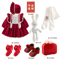 Baby gift box girl princess style cute skirt suit baby full moon suit 100th birthday gift