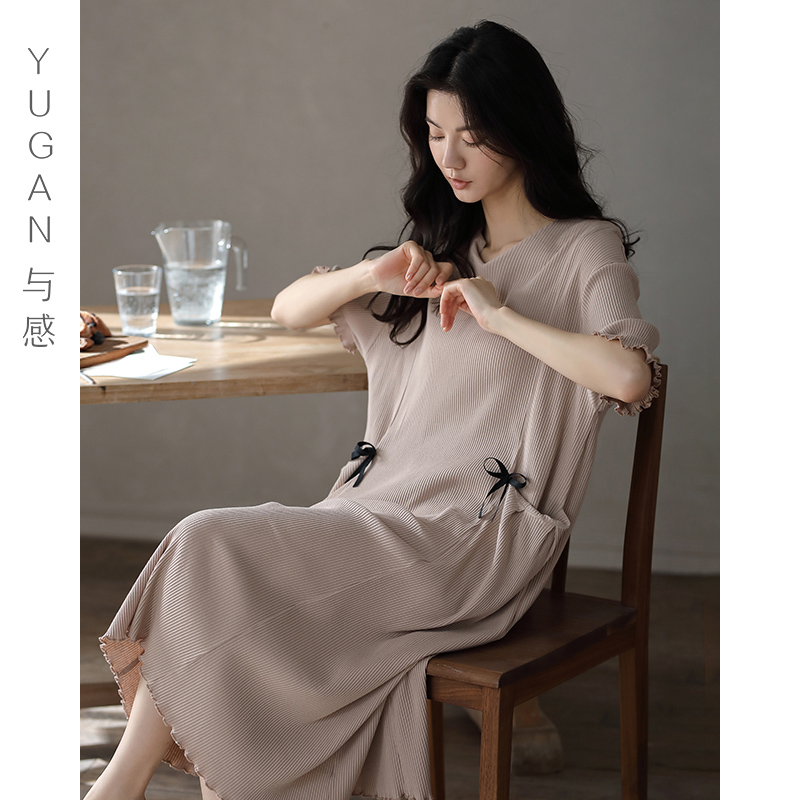 Women's nightdress summer pure cotton short-sleeved sexy large size 2022 new thin section cotton summer pajamas home service