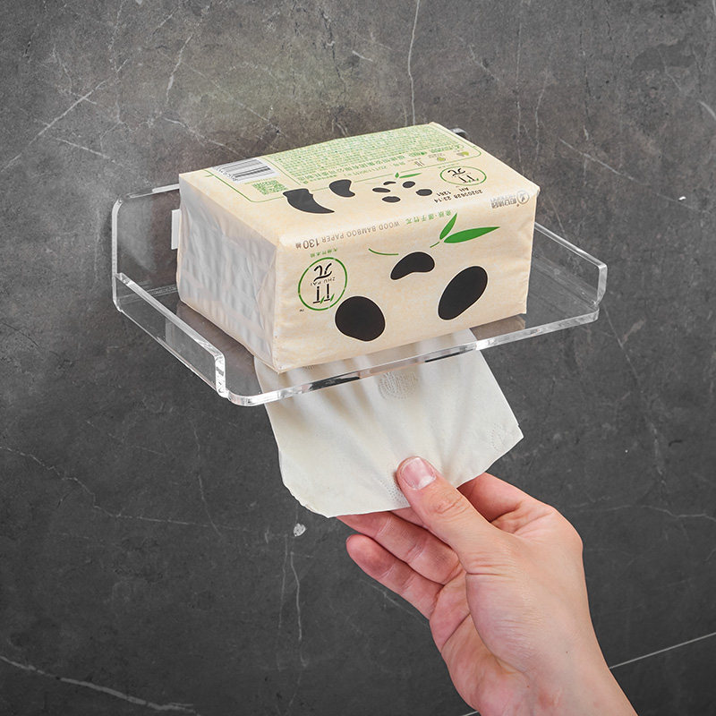 Free Punch Bathroom Tissue Box Light Lavish Tissue Rack Makeup Room Simple Toilet Paper Box Hotel Toilet Paper Box Wall-mounted