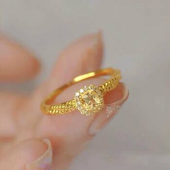 Fine glitter sugar cube ring for women niche design simple ring