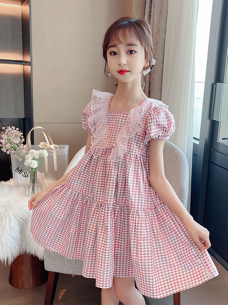 South Korea Boomer Girls Foreign Dress Summer 2022 New Children Foreign Pie Loose Skirt Great Fairytale Princess Dress